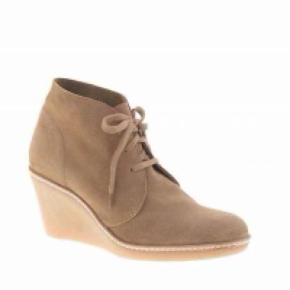 J. Crew Brown Lace-Up Wedges
